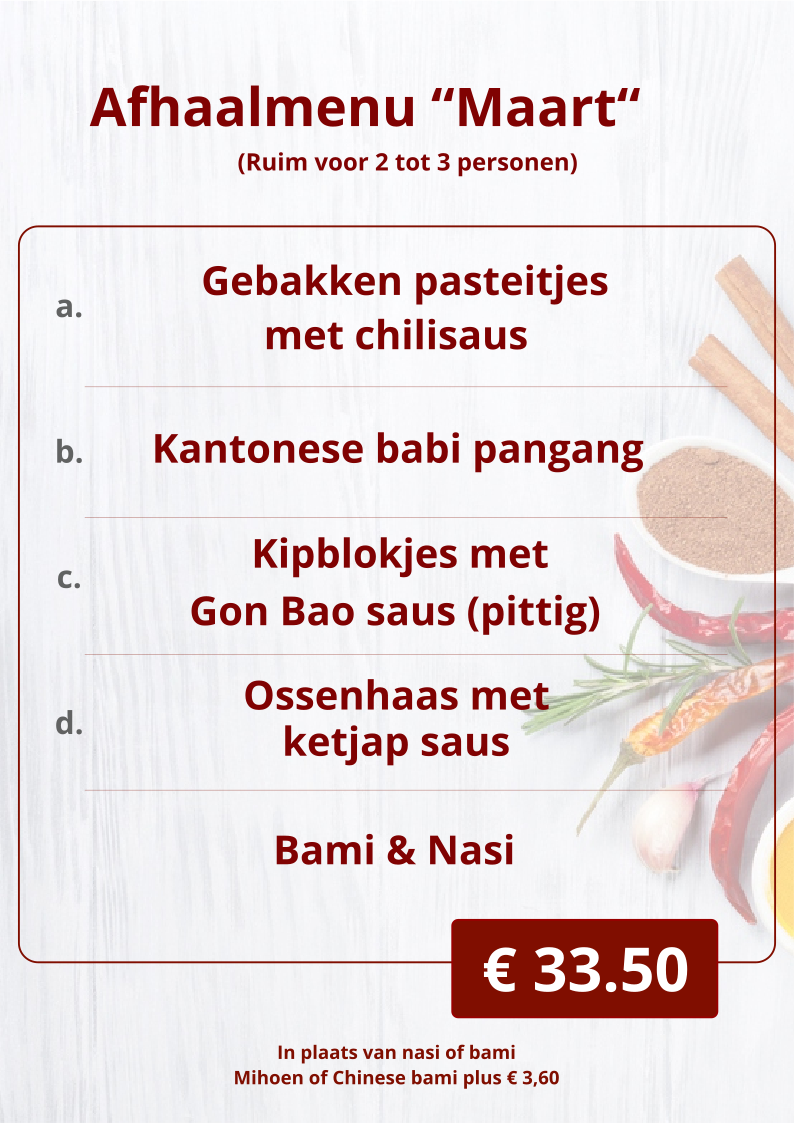 HOYUEN afhaalmenu December