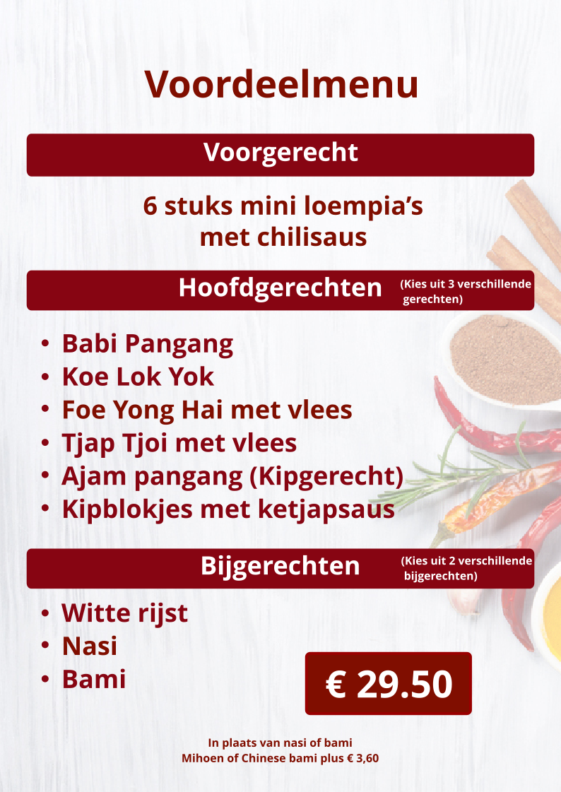 HoYuen voordeelmenu